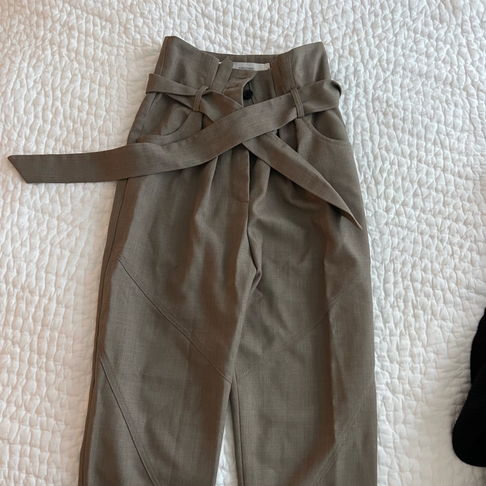 IRO paperbag waist trousers in Taupe - NWT - Size 34